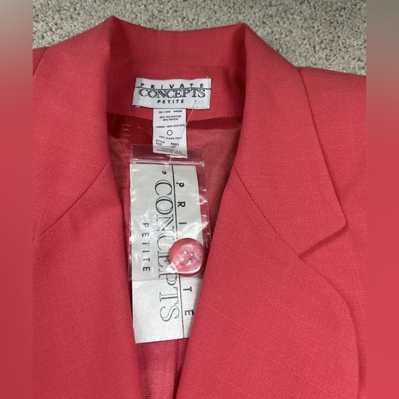 New NWT Womens Vintage Private Concepts Pink 80s Blazer double Breasted size 10P - Picture 4 of 15